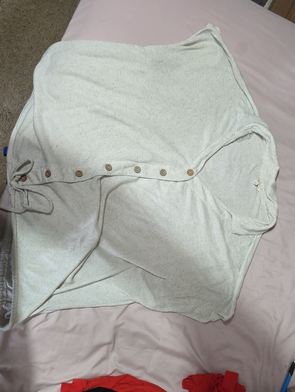 Light Cream Button-Front Women’s Top